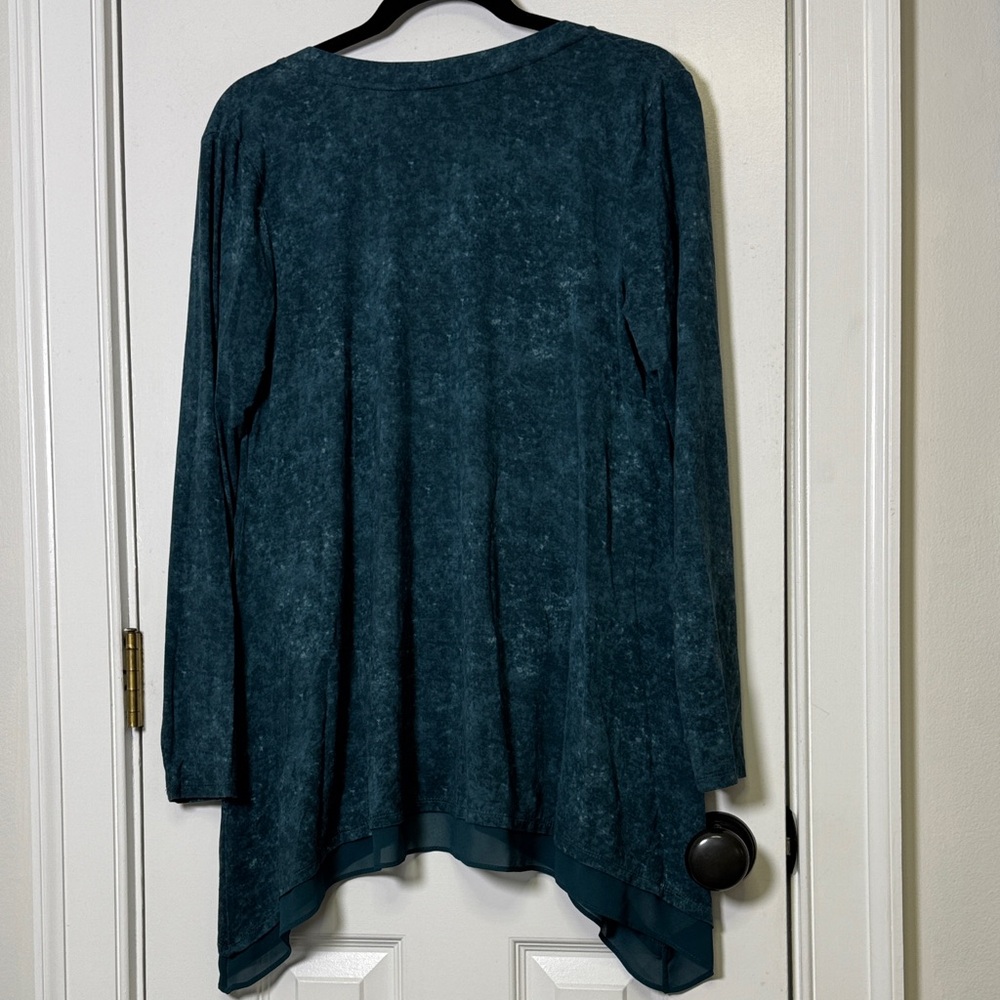 Teal Button-Up Cardigan - Picture 7 of 8